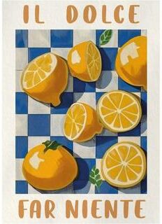 Uplift Essentials Mediterranean Lemon Tree Prints Italian Landscape Wall Art Modern Cottagecore Canvas Painting For Spring Home Decor style 2 20x28 In