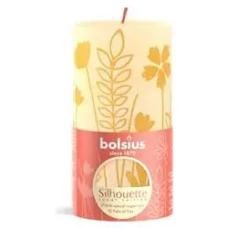 Bolsius, Kerzen, Silhouette Stumpenkerze gelb mit Druck