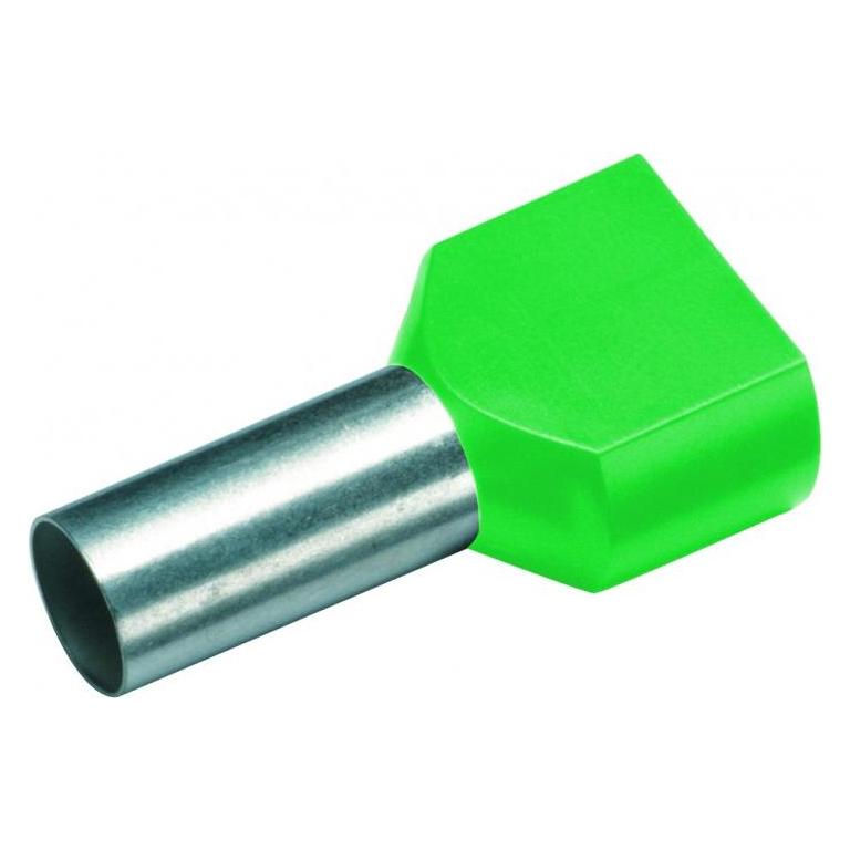 Cimco Zwillings-Aderendhülse 6 mm² 14 mm Teilisoliert Grün 18 2420 100 St. (18 2420)
