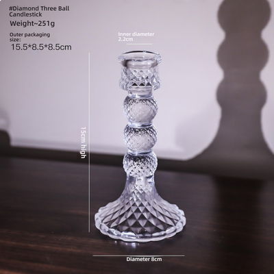 Inspire Daily Merch Pillar Glass Candle Wick Holder Clear Candlestick For Dining Table Design Decor 4