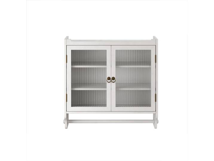 ComfortXL Hängeschrank De-38113 63 cm mit 3 Ebenen und Handtuchhalter Weiß gewaschen, 63x60x18 cm, Küchen, Küchenmöbel, Küchenschränke, Küchenoberschränke