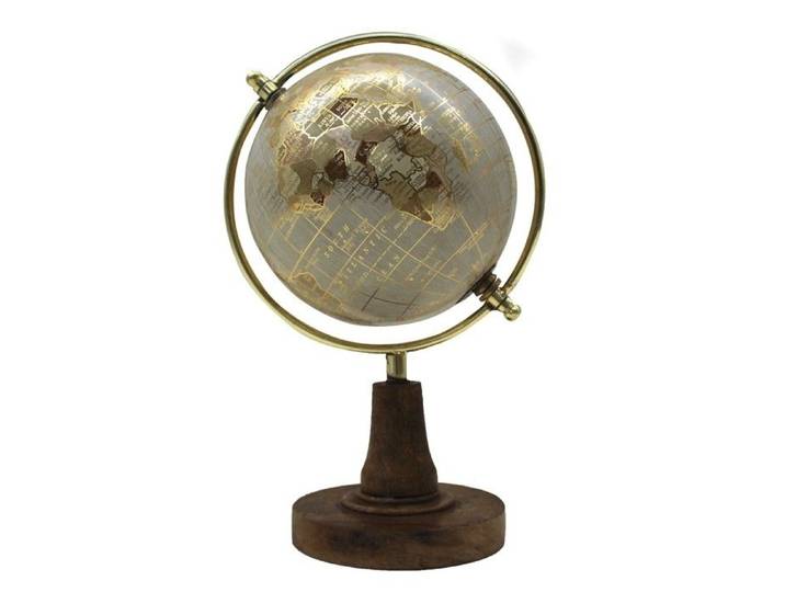 Signes Grimalt - ORIGEN Home Decor Globe Ballons du Monde Ronds Gris 24x16x13cm