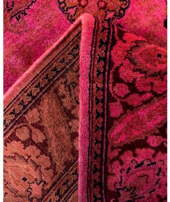 Solo Rugs "Overdyed Hand-Knotted Wool Modern-Contemporary Pink Runner 2' 6"" x 6' 3"""