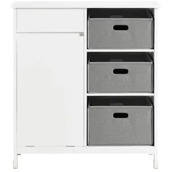 SoBuy Wäscheschrank mit 1 Schublade Weiß 80x38x90cm Funktional
