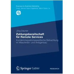 Zahlungsbereitschaft für Remote Services, Fachbücher von Jörg Dauner