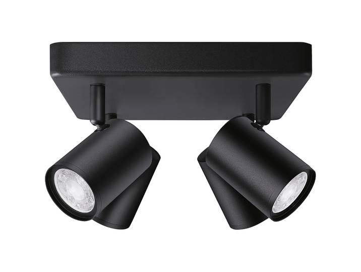 Spot WiZ Schwarz 345 lm Dimmbar B 22 cm - Lichtfarbe: Extra warmweiss - Helles Neutralweiss
