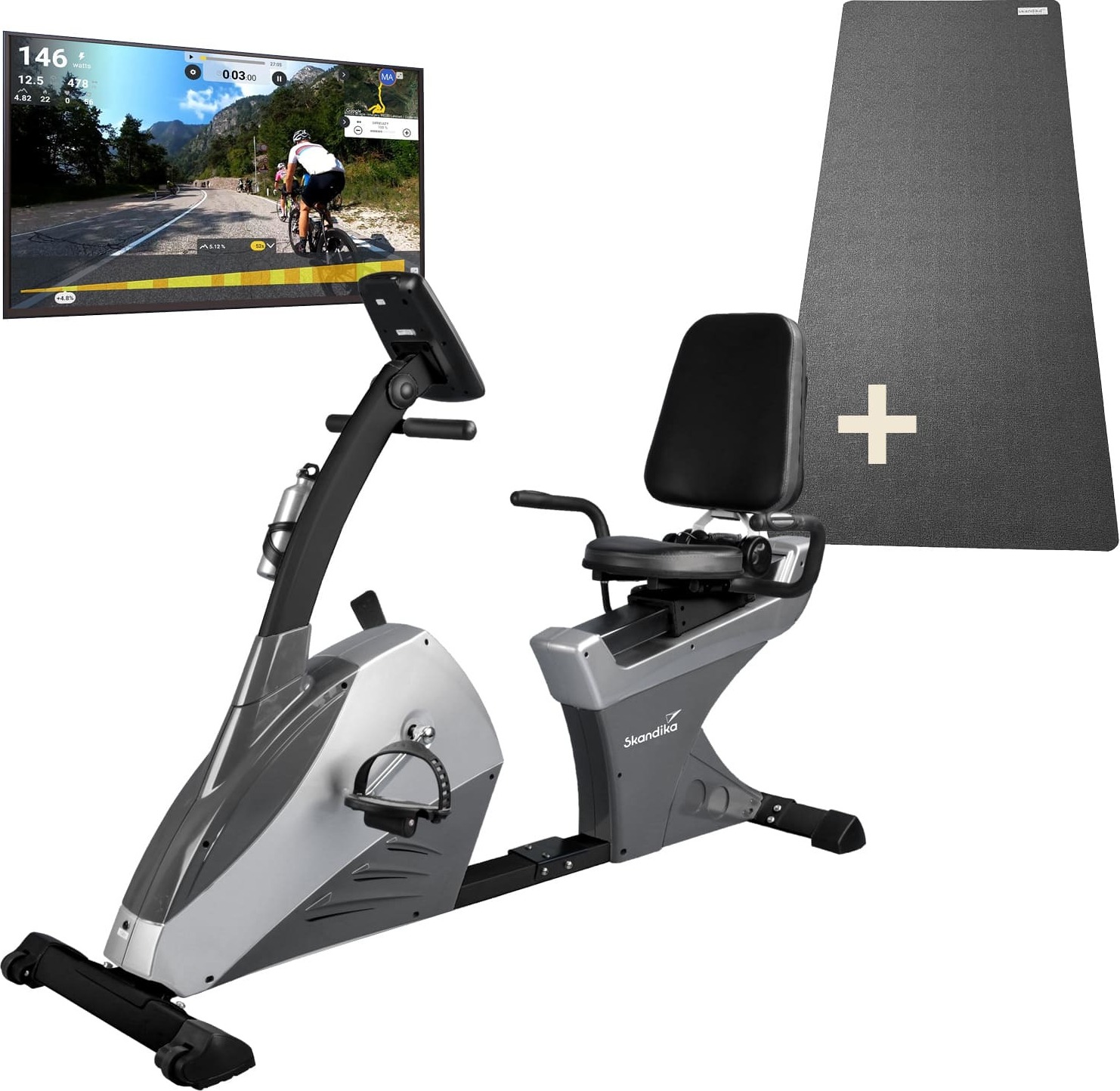Skandika Centaurus Liege-Ergometer, 13kg Schwungmasse, 12 vorinstallierte Trainingsprogramme & Bluetooth Smartphone