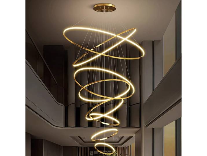 Décoration moderne pour la maison, lampes LED, luminaires suspendus pour escalier, lustres pour salon, éclairage suspendu pour intérieur