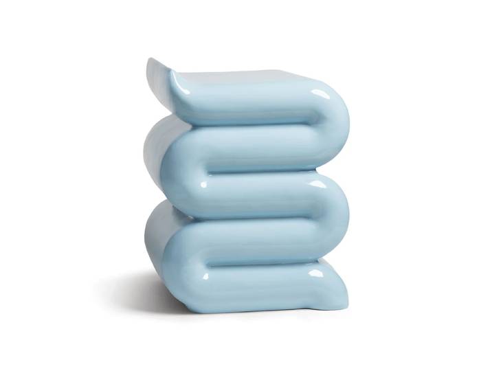 &klevering - Pillar Whip Beistelltisch, H 46 cm, pastellblau