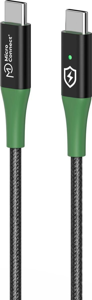 Microconnect MC-SMART USB-C naar USB-C kabel, 1 meter, USB 2.0, zwart
