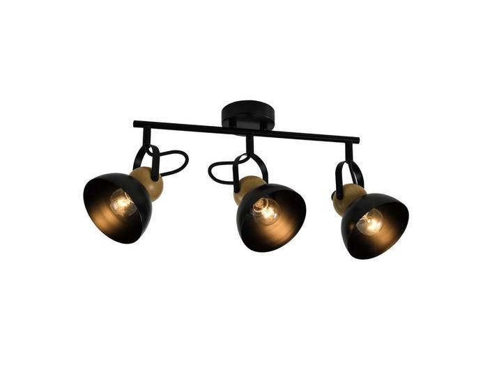 Nettlife Deckenstrahler Fox 3-flammig 46/21/15 cm, Schwarz, Metall, E27, 21x15x46 cm, Lampen & Leuchten, Innenbeleuchtung, Spots & Strahler, Deckenspots