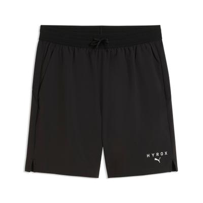 Trainingsshorts PUMA "M X HYROX 7 PWRTRAIN SHORT", Herren, Gr. S, N-Gr, schwarz (puma schwarz), Obermaterial: 87% Polyester, 13% Elasthan, regular fit normal, Hosen, Regular Fit, für Fitness und vielseitige Trainingseinheiten