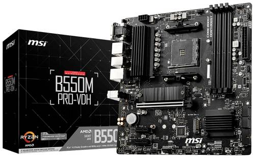 MSI B550M PRO-VDH Mainboard Sockel (PC) AMD AM4 Formfaktor (Details) Micro-ATX Mainboard-Chipsatz AMD B550