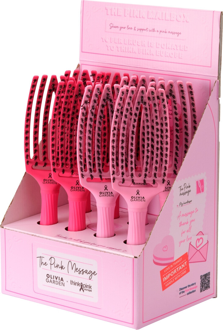 Olivia Garden Fingerbrush Combo Medium 8er Display Think Pink B-2677