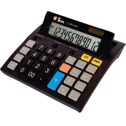 Tischrechner J-1200 12 Zeichen Solar/Batterie - schwarz