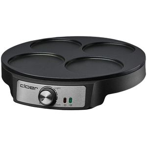 Cloer Crepes-Maker Pancake Maker 6625, 1200 Watt, schwarz, Antihaftbeschichtung, 4x Ø 11 cm
