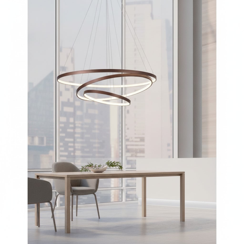 Lyora Design hanglamp Ferrol triple in koffiebruin en brons