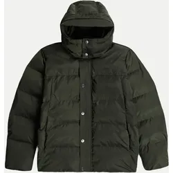 Puffer Jacke mit Kapuze Grün M