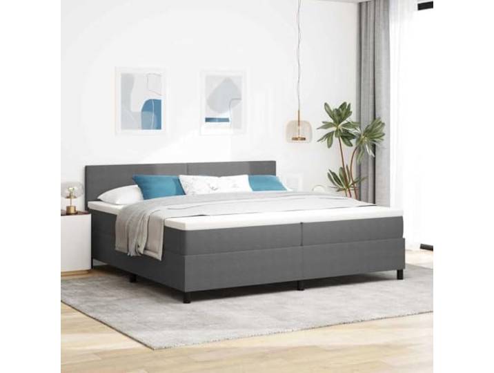 YUTAASU Boxspringbett Hellgrau 200x200 cm Cord Verstellbares Kopfteil, Taschenfedermatratze, Holzwerkstoffrahmen, Mittlere Festigkeit