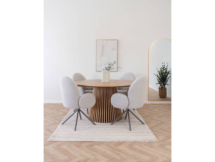 Table Ladok Ø 140cm Marron/Chêne