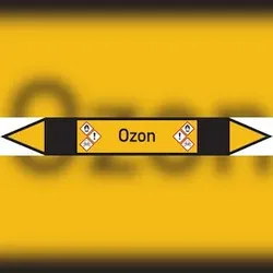 Rohrleitungskennzeichnung, Ozon - 100x15 mm Folie selbstklebend