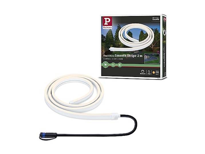 Paulmann 94679 luminaire d'extérieur LED Plug & Shine Strip Smooth IP67 2m incl. 1x11W gradable Blanc plastique 3000K