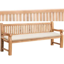 CLP Gartenbank Teakholz Jackson mit Sitzkissen creme/206x48x8 cm
