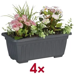 relaxdays 4er-Set Blumenkästen schmal