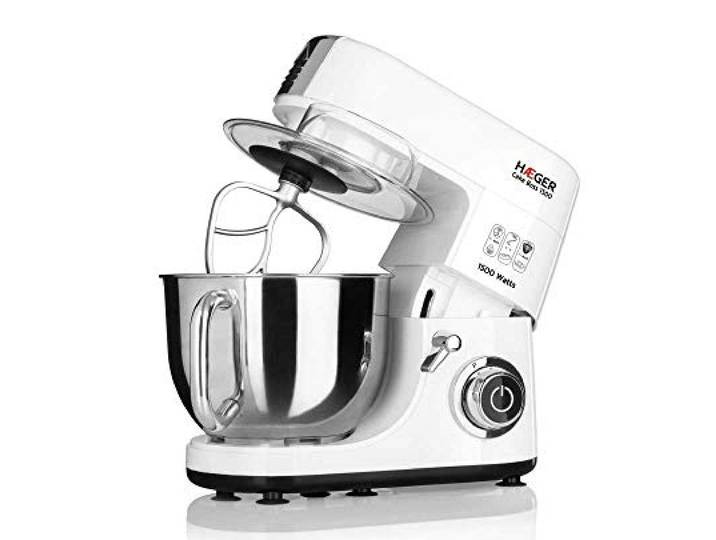 Haeger BL-15B.012A Profi-Knetmaschine Cake Boss mit 1500 W Leistung, Kapazität 6 l, 6 Geschwindigkeiten, drehbare Schüssel aus Edelstahl mit Griffen, Impulsfunktion