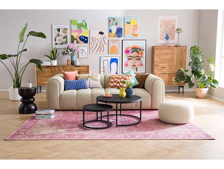 Big-Sofa DREVJA Beige Webstoff Hevi 118 x 69 x 254cm Modern