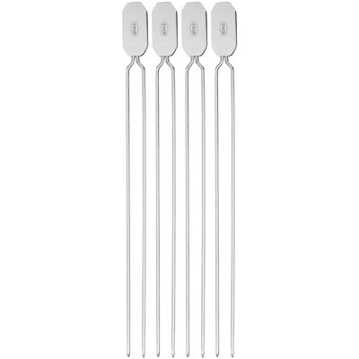 Grillspieß RÖSLE "25069", silber (silberfarben), L:33cm, Edelstahl, Spieße, Doppelspieße zur Zubereitung von Schaschlik/Gemüse, 33 cm, Edelstahl