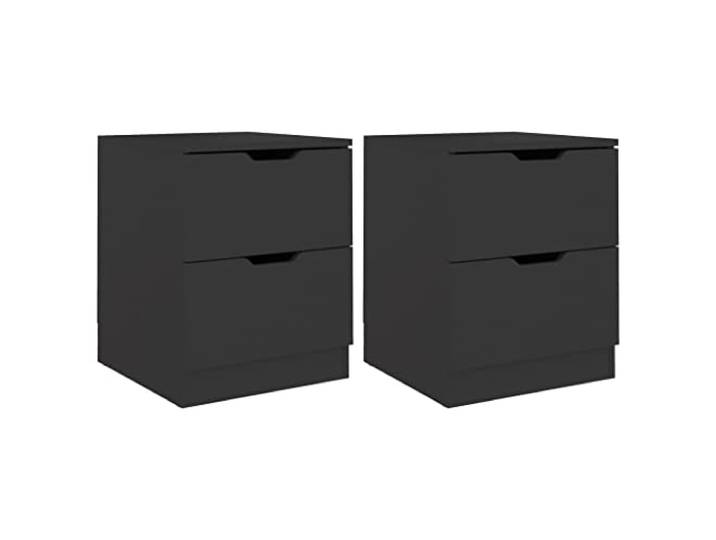 LKJephalotrop Nachttisch 2er Set Schwarz 40x40x50 cm Beistelltisch Elegante Nachtkommoden für Schlafzimmer und Wohnbereich, zeitloses Design mit praktischer Ablage für Bücher und Zubehör.