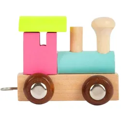 small foot - Holzbuchstabenzug Lokomotive Bunt - 12 Stück