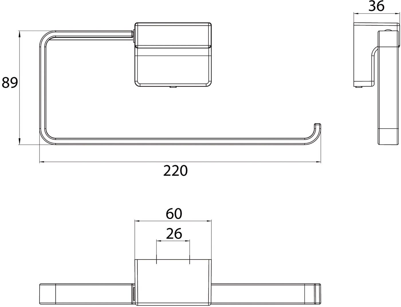 Emco cue Handtuchring, rechts offen, Accessoires, 325513300, schwarz