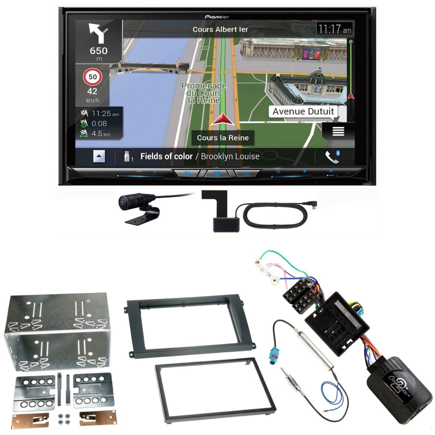 Pioneer AVIC-Z930DAB USB Navigation DAB+ Einbauset für Porsche Cayenne ab 2007