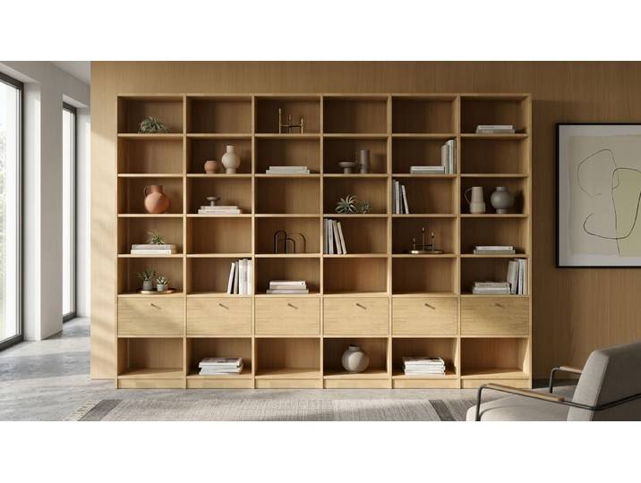 Großes Pickawood™ Bücherregal nach Maß Buche Natur geölt