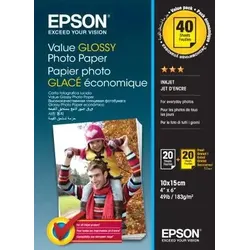 Epson Value Glossy Photo Paper - 10x15cm - 2x 20 Blätter (BOGOF)