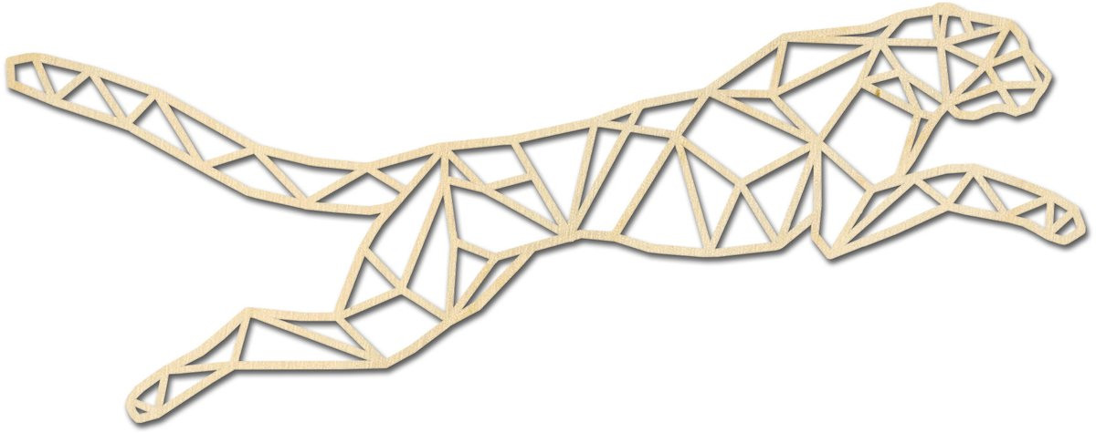 Hout-Kado Geometrische Cheetah Dieren Wanddecoratie voor Volwassenen