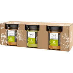 Bio Kokoswürzöl Trio 3 x 100 g | mit drei 100 g Gläsern