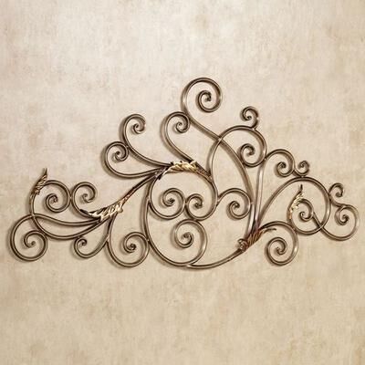 Touch of Class Mireille Scrolling Metal Wall Sculpture Aged Gold , Aged Gold