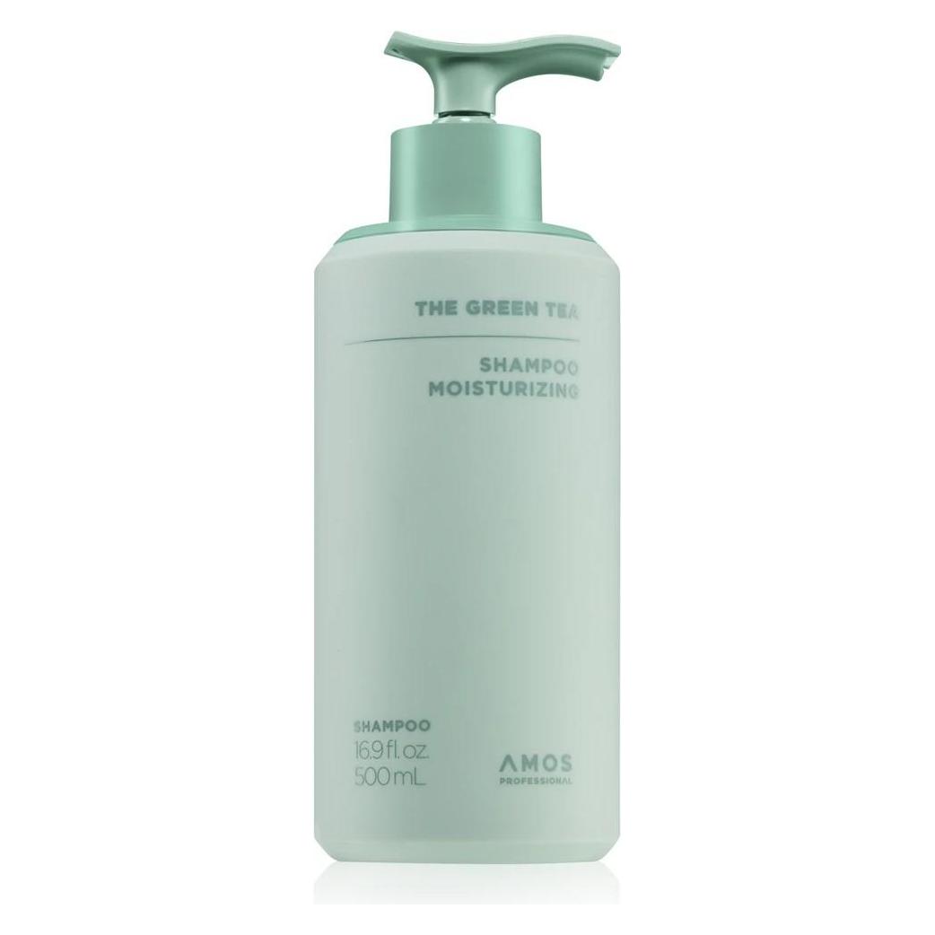 Amos Professional - The Green Tea Shampoo Moisturizing - Green - 500 ml (Flüssiges Shampoo, 500 ml) (8801675611865)