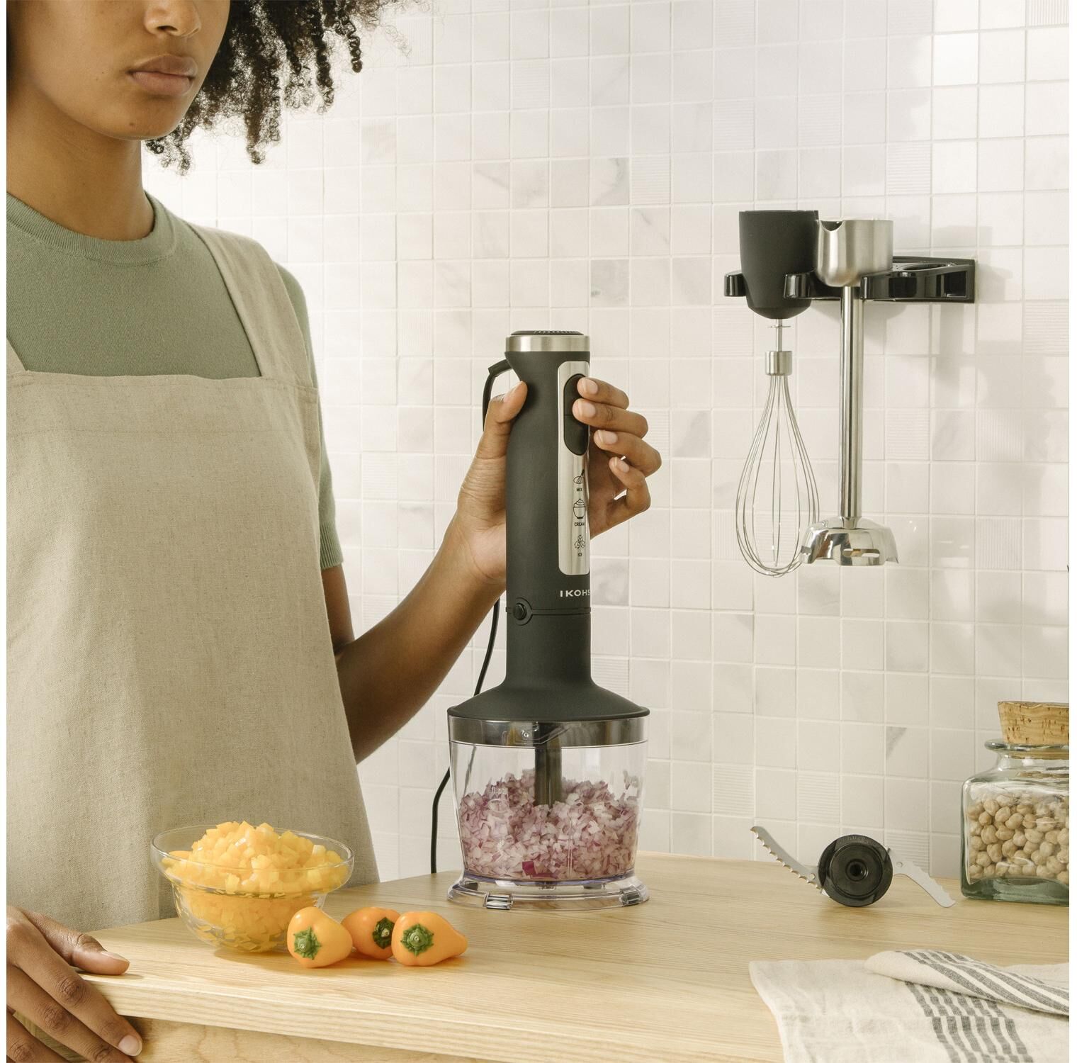Stabmixer "Create Full Mix Advance", schwarz (schwarz, silberfarben), B:6,5cm H:39,6cm T:6,5cm, Mixer, Stabmixer schwarz, silberfarben Einheitsgröße
