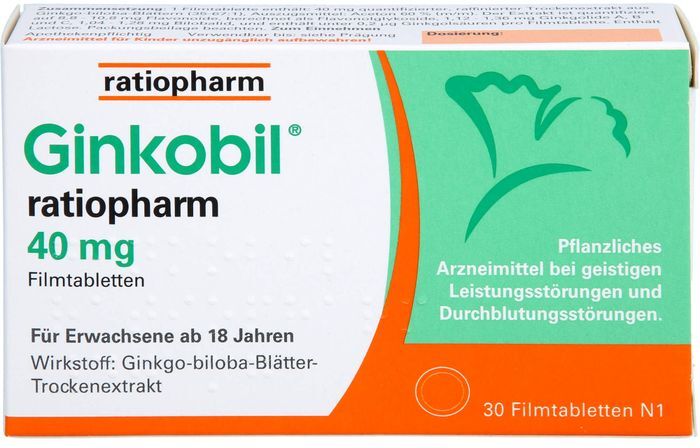 ratiopharm GmbH GINKOBIL-ratiopharm 40 mg Filmtabletten 30 St.