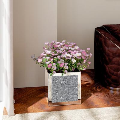SHYFOY Silver Pot Planter,Set of 2