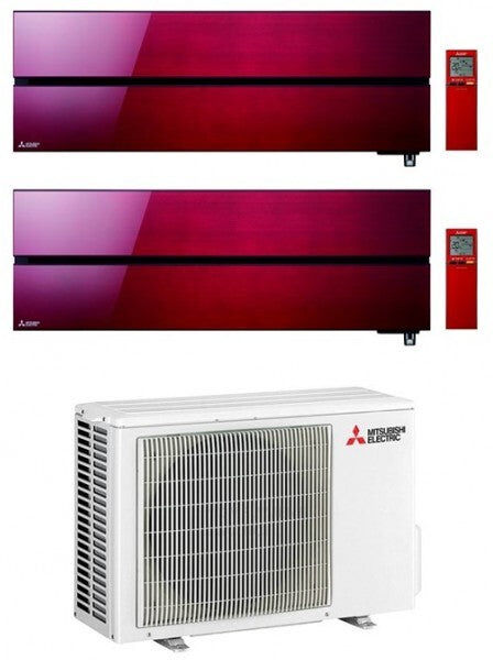 Mitsubishi Electric Condizionatore Climatizzatore Dual Split Kirigamine Style Ruby Red R-32 12000+12000 BTU Con MXZ-2F53VF4 12+12