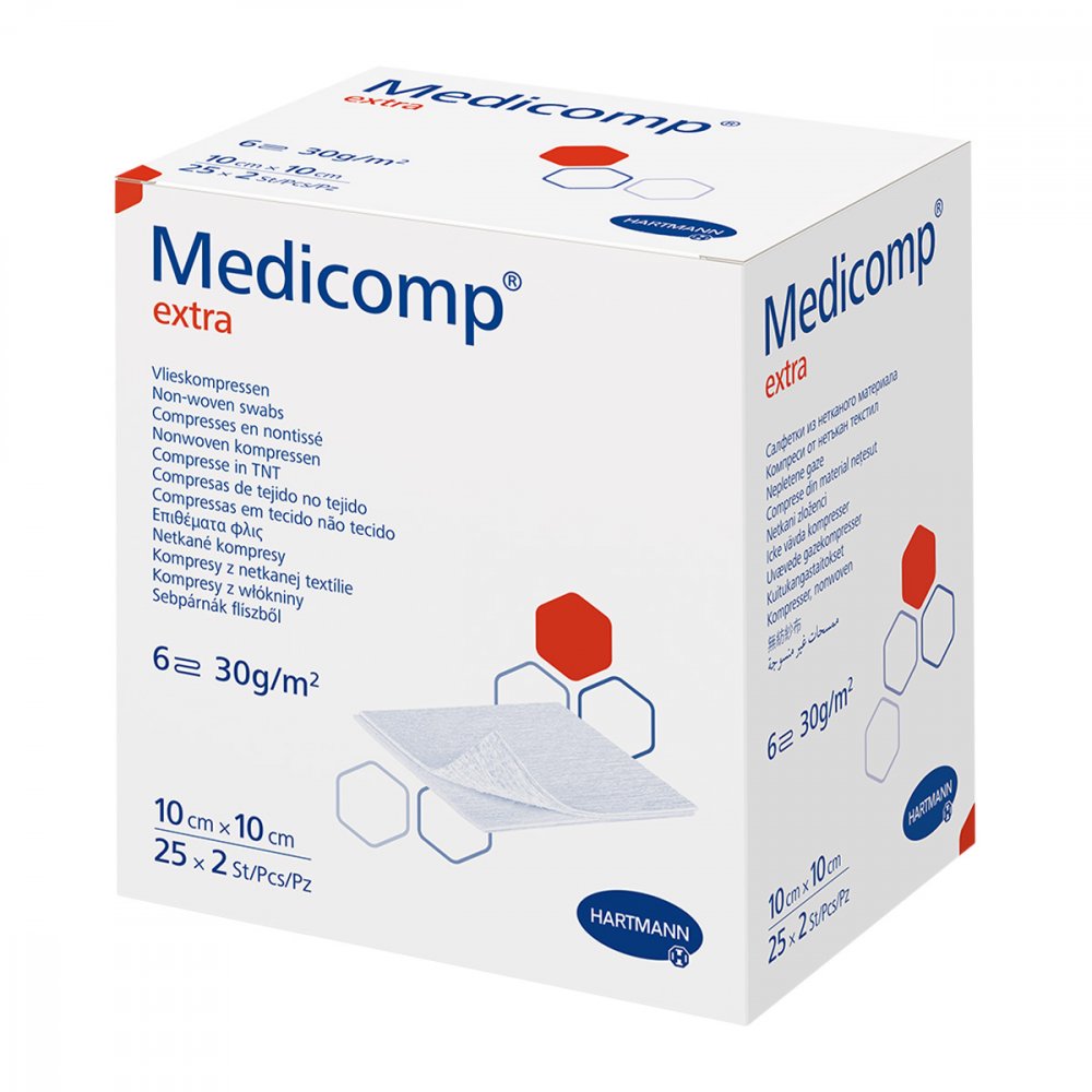 PAUL HARTMANN AG Medicomp extra Vlieskomp.steril 10x10 cm 6lagig 16585451
