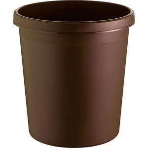 Helit Papierkorb H6105875, the german, braun, rund, aus Kunststoff, 18 Liter