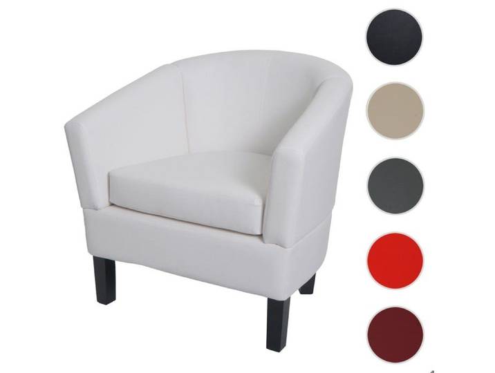 Fauteuil Lounge HWC-O17 similicuir blanc