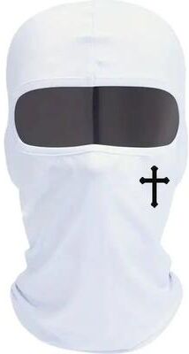 Uplift Treasures Christian Cross Full Face Balaclava Mask white