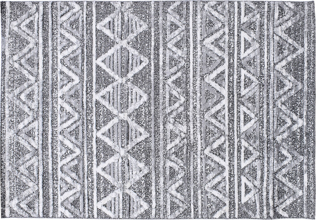 Miliboo Berber-Teppich mit Reliefmuster weiß und grau 160 x 230 cm ERGA